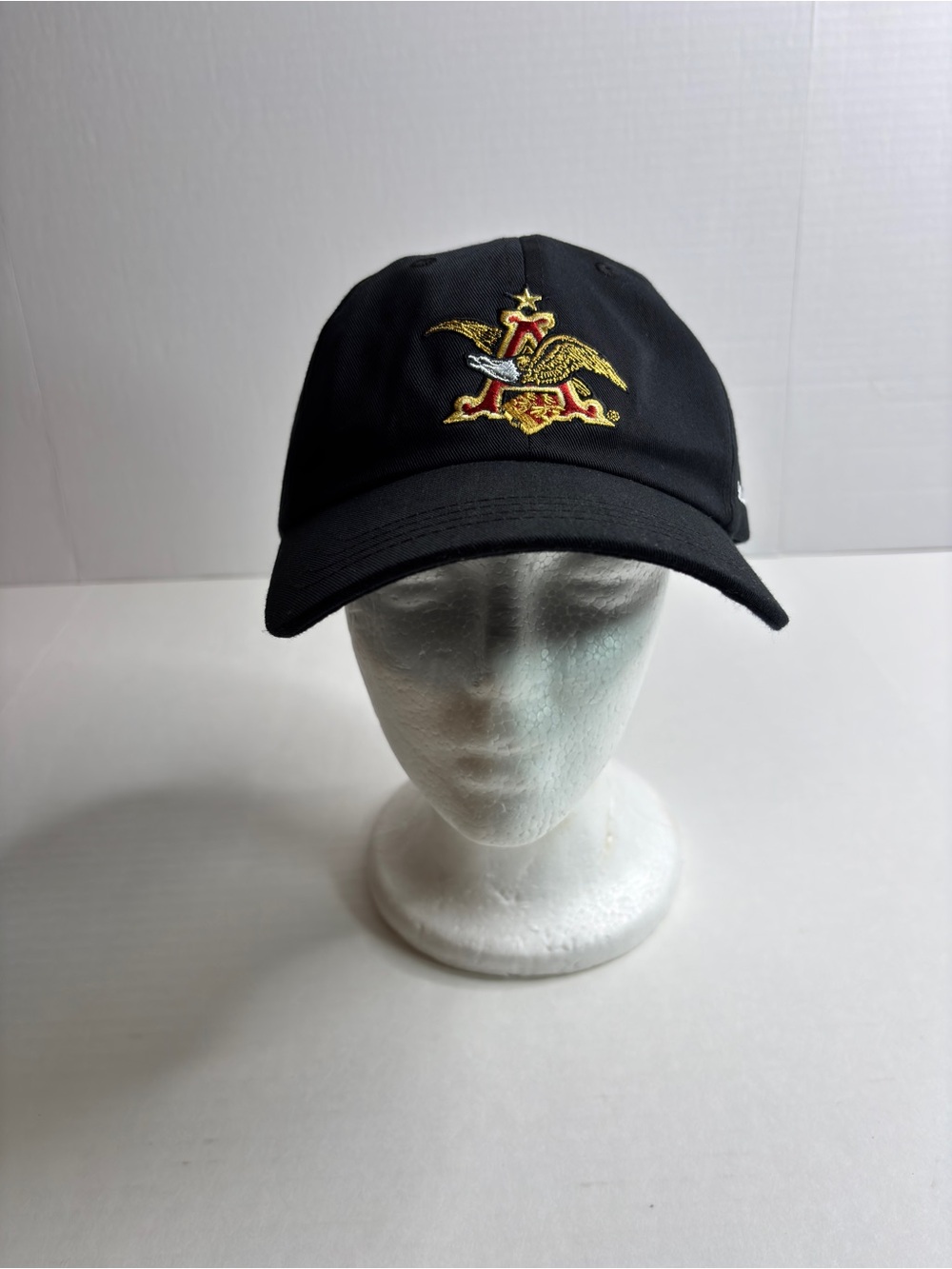 ANHEUSER BUSCH ST LOUIS BREWERY BLACK ADJUSTABLE STRAPBACK BASEBALL HAT CAP Logo - Picture 9 of 9